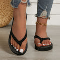 Women’s Black Flat Flip-Flops Casual Anti-Slip Sandals
