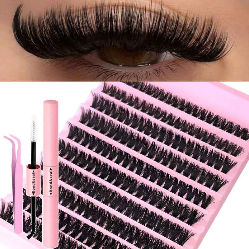 DIY Individual Cluster Lash Extension Kit – Wispy Mixed-Length Lashes