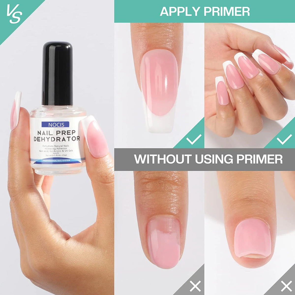 15 mL Nail Dehydrator & Acid-Free Primer Set Acrylic & Gel Nail Prep