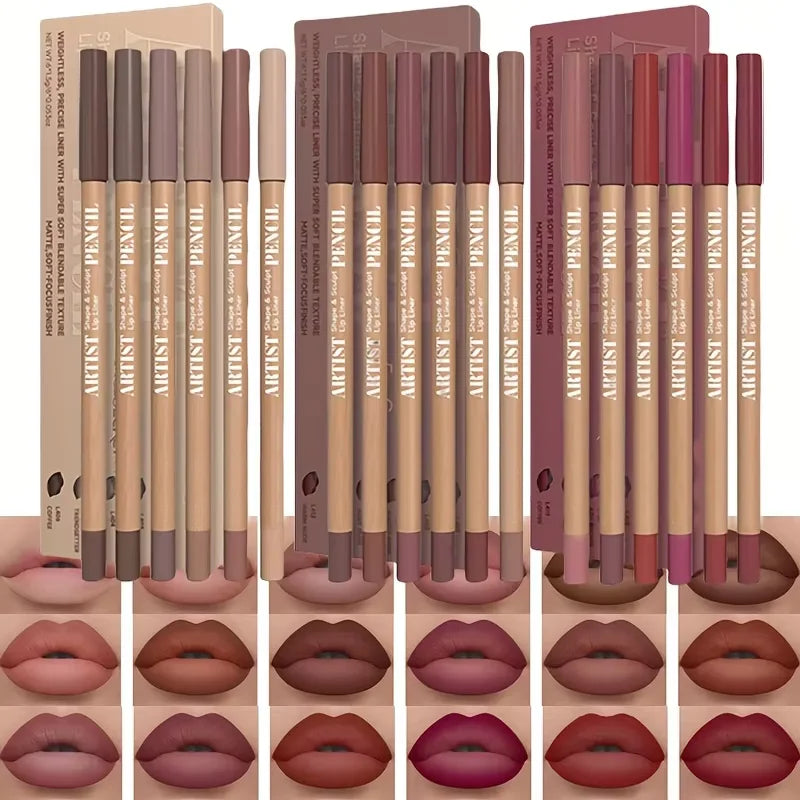 Velvet Matte Lip Liner 6-Piece Set