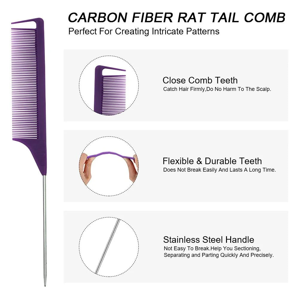 9-Piece Hair Styling Comb & Sectioning Clip Set