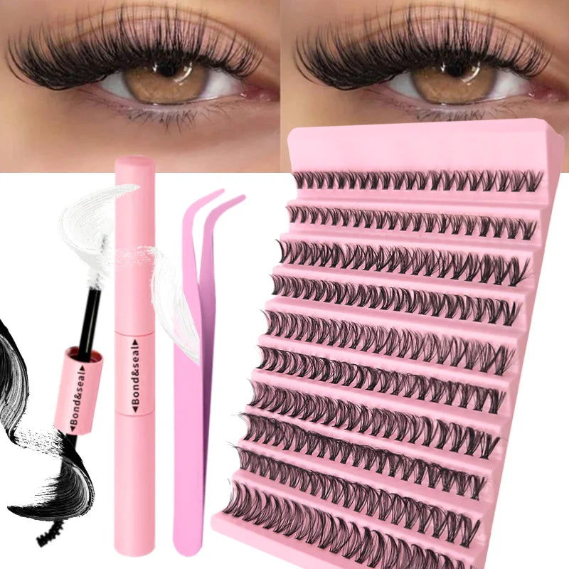DIY Individual Cluster Lash Extension Kit – Wispy Mixed-Length Lashes