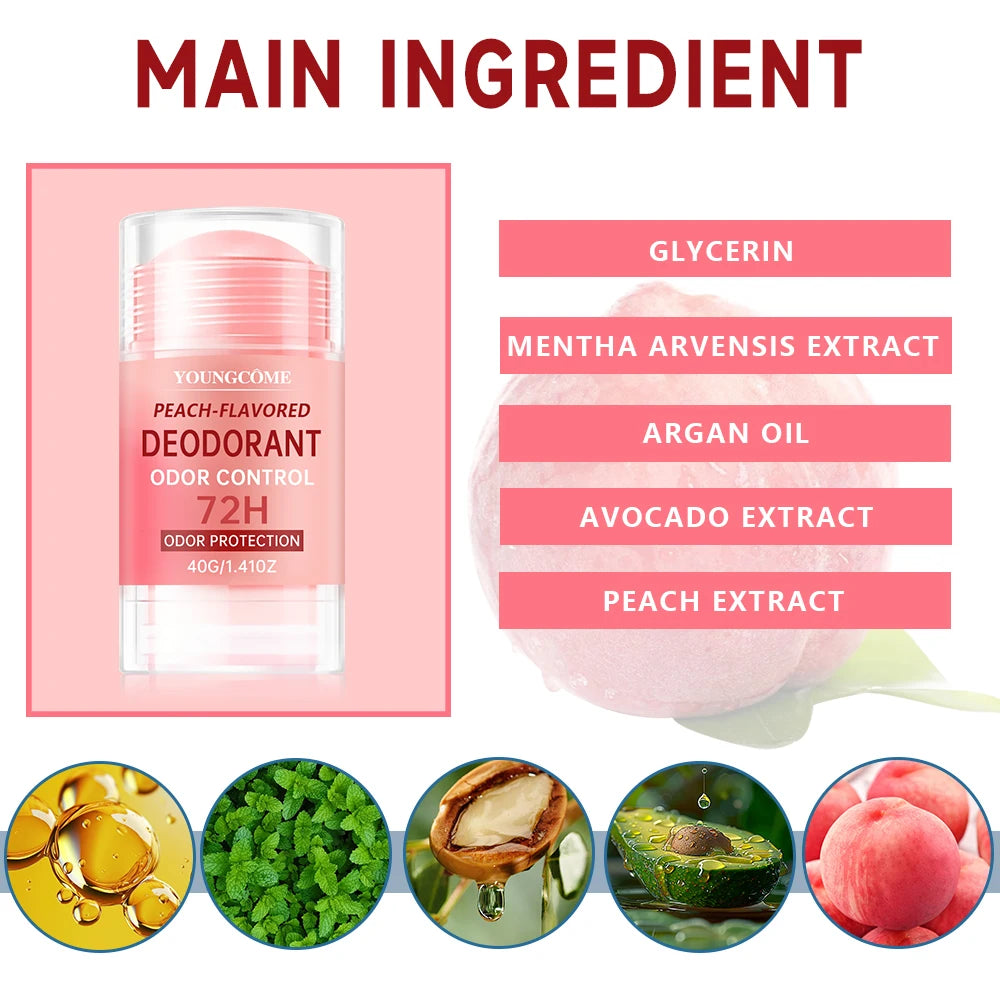 Peach Fresh 72H Deodorant Stick – Long-Lasting Odor Control