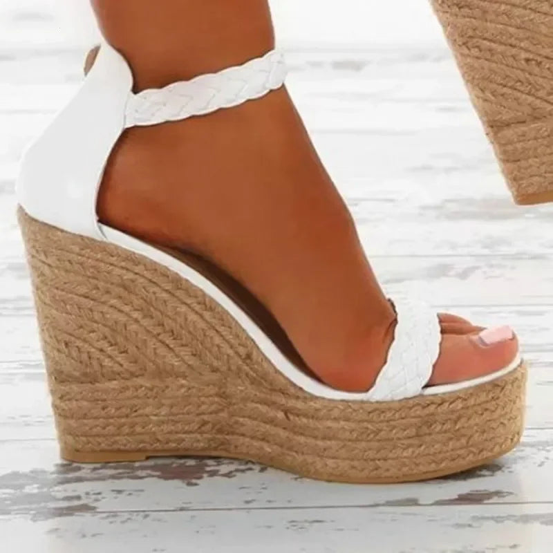 Women’s Open-Toe Platform Wedge Sandals Ankle Strap Summer Heels