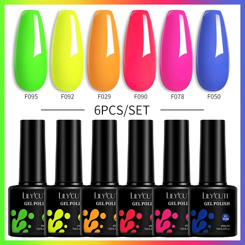 6-Piece Coffee Brown Gel Nail Polish Set UV/LED Soak-Off Nail Colors