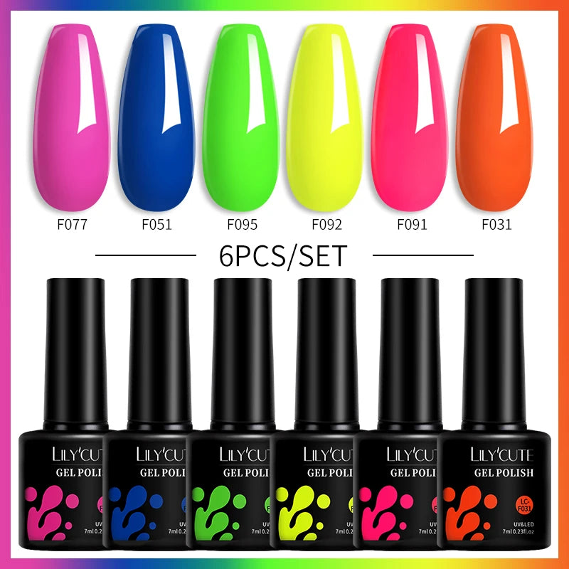 6-Piece Coffee Brown Gel Nail Polish Set UV/LED Soak-Off Nail Colors