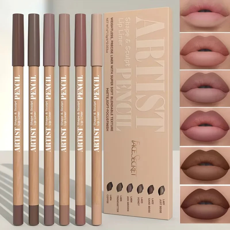 Velvet Matte Lip Liner 6-Piece Set