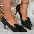 Women’s Pointed-Toe Bow High Heels Elegant Dress Pumps
