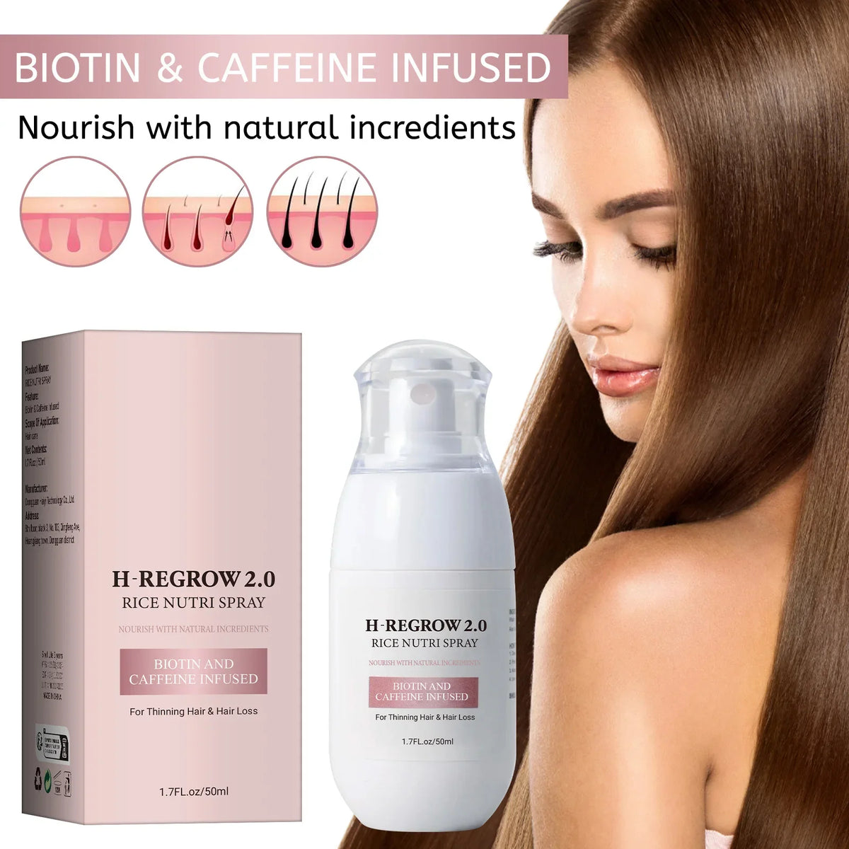 Rice Water Strengthening Hair & Scalp Spray – 60ml