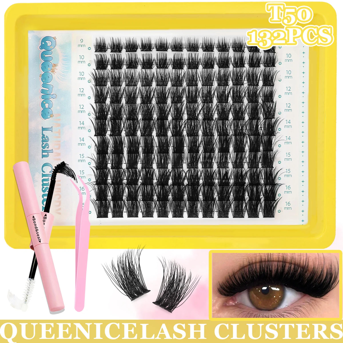 DIY Individual Cluster Lash Extension Kit – Wispy Mixed-Length Lashes