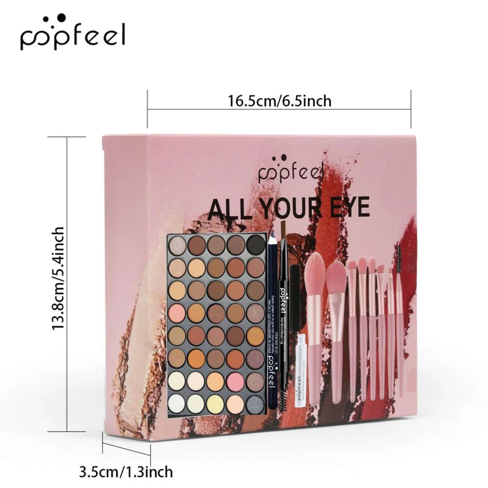 Lumière 40-Color Complete Eye Makeup Set Eyeshadow, Eyeliner, Mascara & Brow Kit