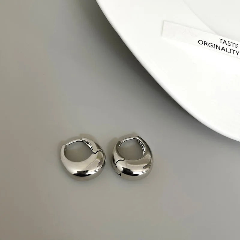 Chunky Stainless Steel Hoop Earrings – Classic Minimalist Style