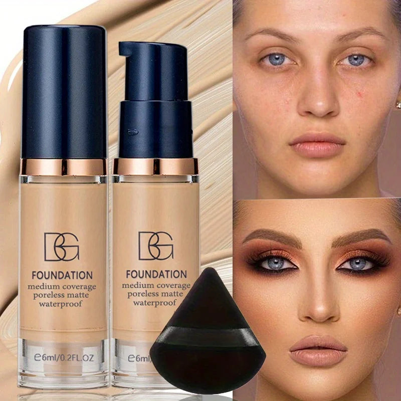 Full Coverage Liquid Foundation + Makeup Puff