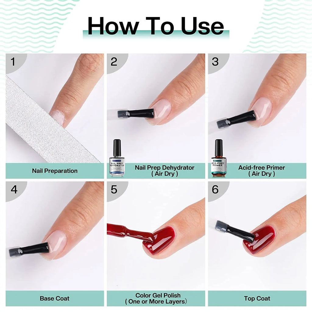 15 mL Nail Dehydrator & Acid-Free Primer Set Acrylic & Gel Nail Prep