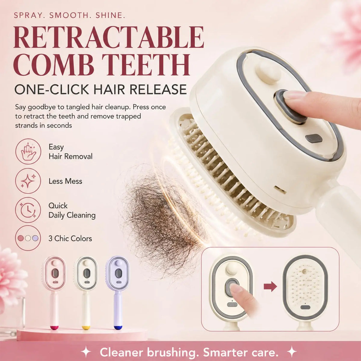 3-in-1 Electric Hair Mist Brush & Scalp Massager