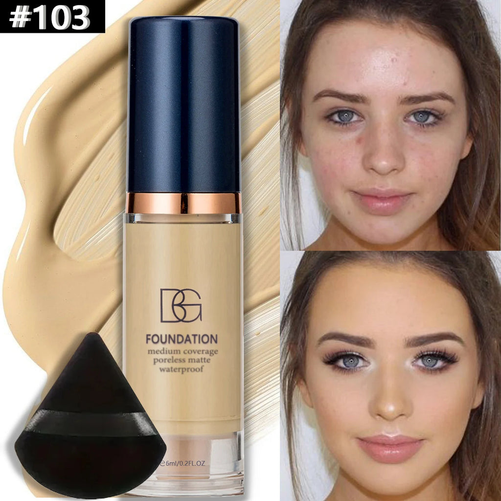 Full Coverage Liquid Foundation + Makeup Puff
