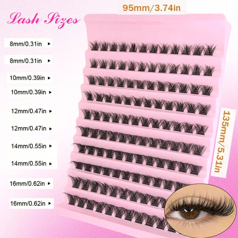 DIY Individual Cluster Lash Extension Kit – Wispy Mixed-Length Lashes