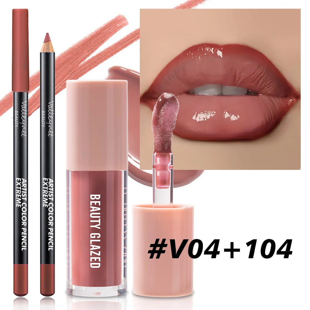 Velvet Lip Liner & Gloss Trio Set