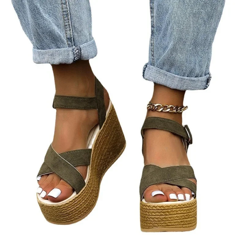 Women’s Platform Wedge Sandals Peep Toe Casual Heels