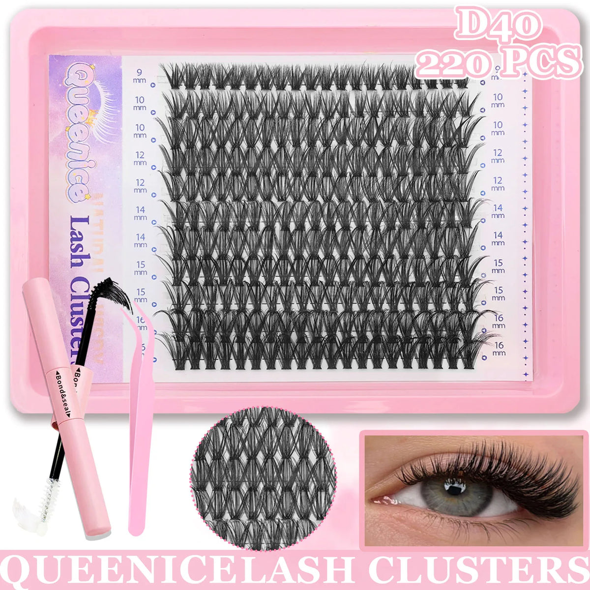 DIY Individual Cluster Lash Extension Kit – Wispy Mixed-Length Lashes