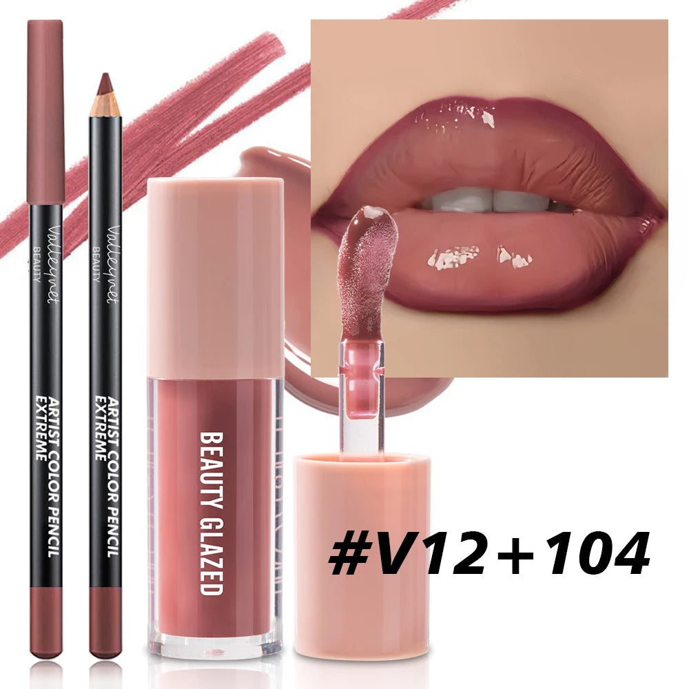 Velvet Lip Liner & Gloss Trio Set