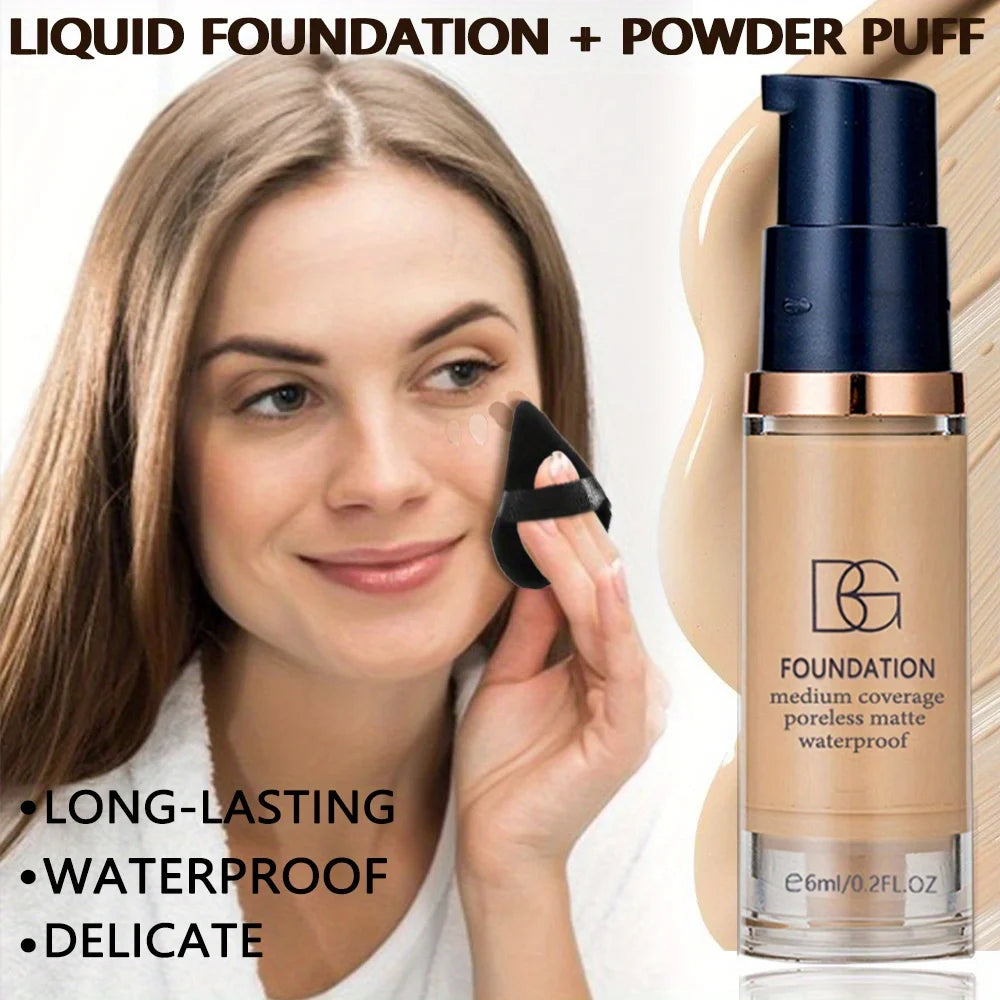 Full Coverage Liquid Foundation + Makeup Puff