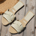Women’s Woven Flat Slide Sandals Casual Summer Slippers