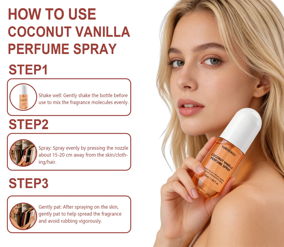 Vanilla Coconut Perfume Spray – Warm Gourmand Fragrance