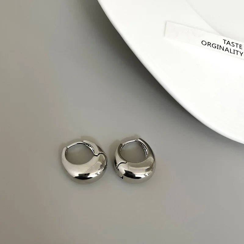 Chunky Stainless Steel Hoop Earrings – Classic Minimalist Style