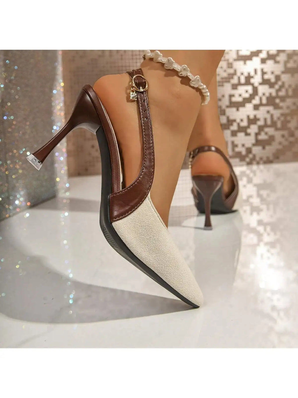 Women's Fashionable High-Heeled Sandals, Outdoor Solid-Color Buckle Shoes, Summer Fashion Footwear, Easy to Match, Durable Craftsmanship and Soft Materials, All-Day Comfort, Beach Party Nightclub Style, Elegant Women's High H