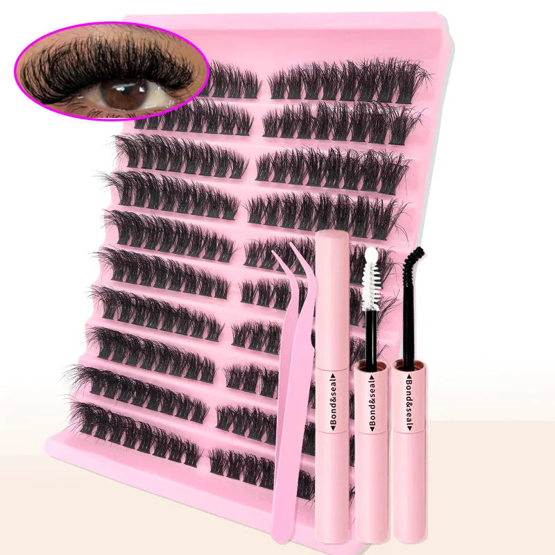 DIY Individual Cluster Lash Extension Kit – Wispy Mixed-Length Lashes