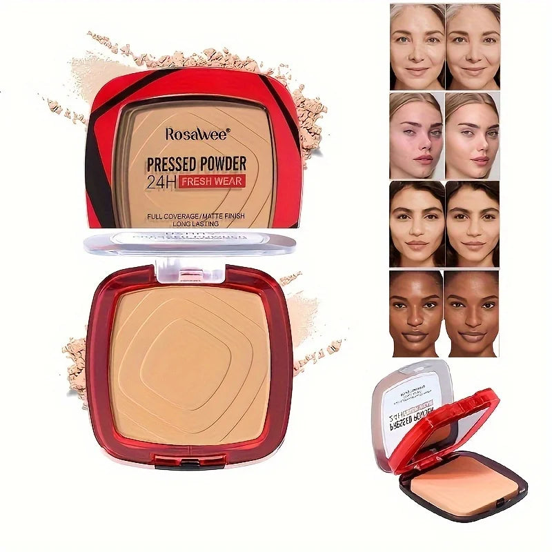 Matte Full Coverage Pressed Powder Foundation with Puff
