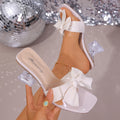 Women’s Bow Strap Crystal Heel Sandals Elegant Party Shoes