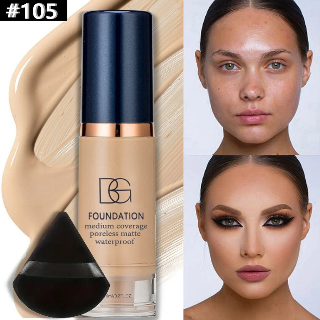 Full Coverage Liquid Foundation + Makeup Puff