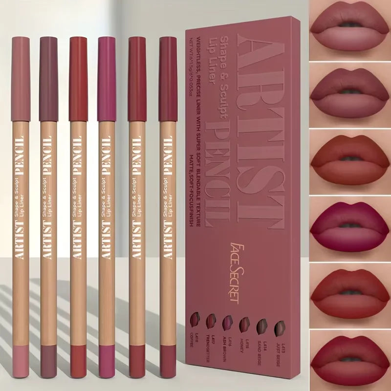Velvet Matte Lip Liner 6-Piece Set