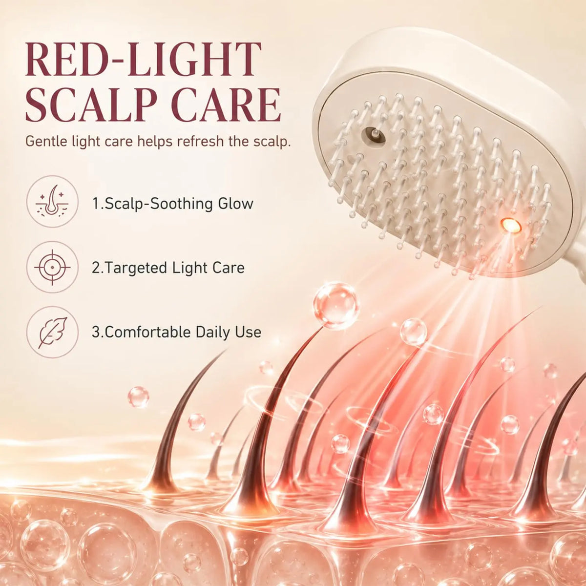 3-in-1 Electric Hair Mist Brush & Scalp Massager