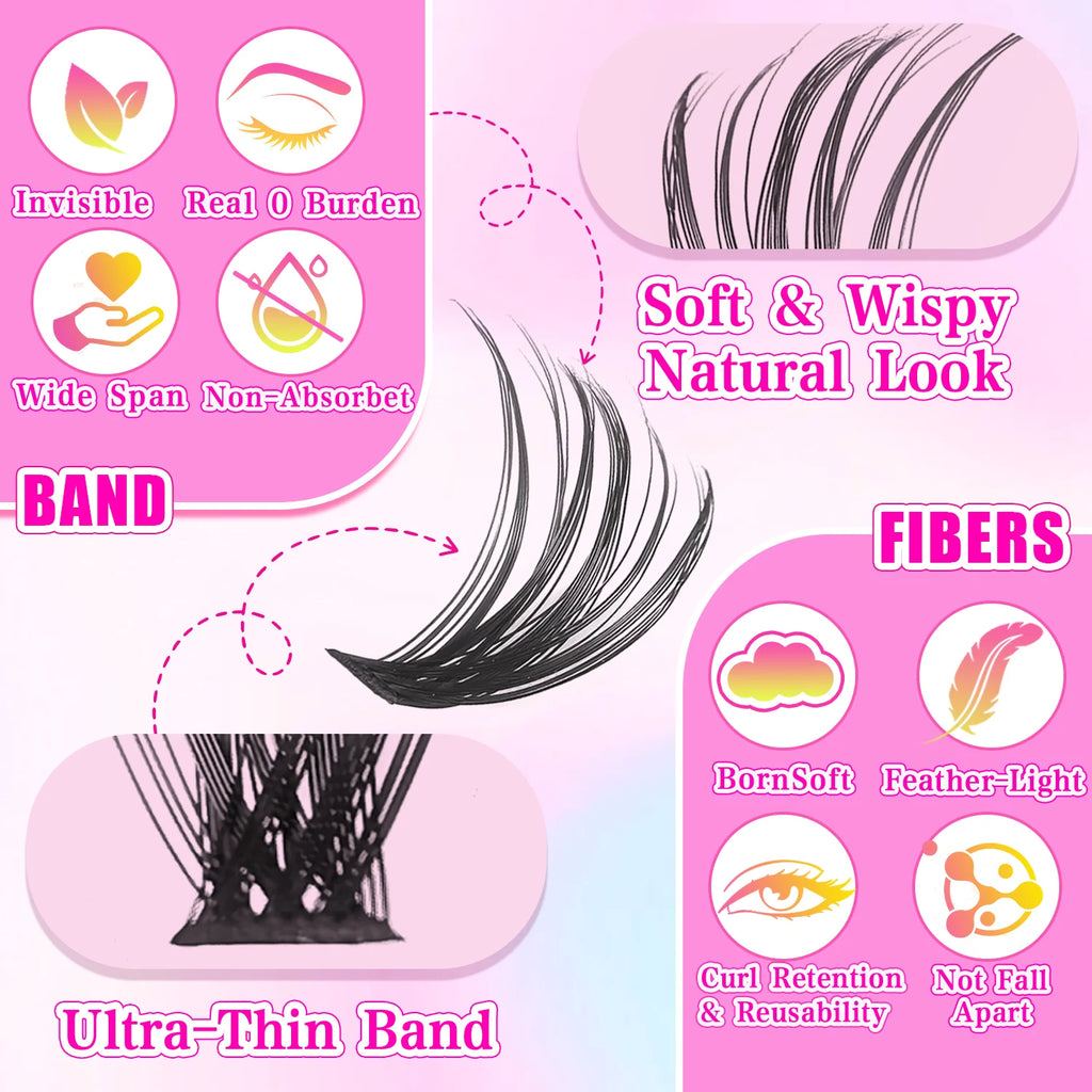 DIY Wispy Individual Cluster Lashes – Soft & Lightweight