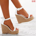 Women’s Open-Toe Platform Wedge Sandals Ankle Strap Summer Heels