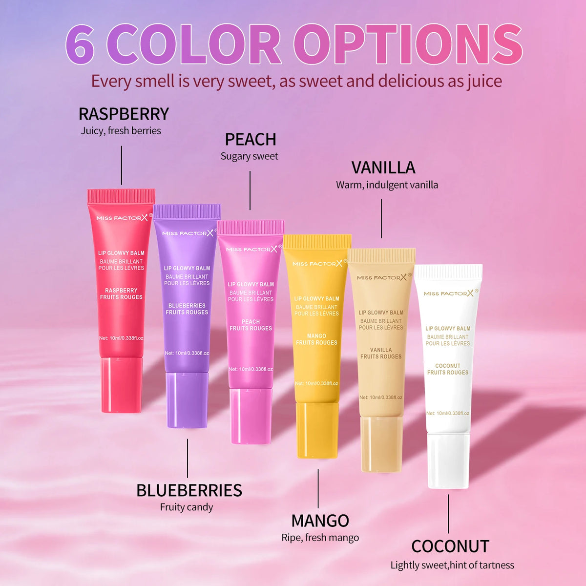 Fruit Glow Hydrating Lip Oil Set – 6 Pieces