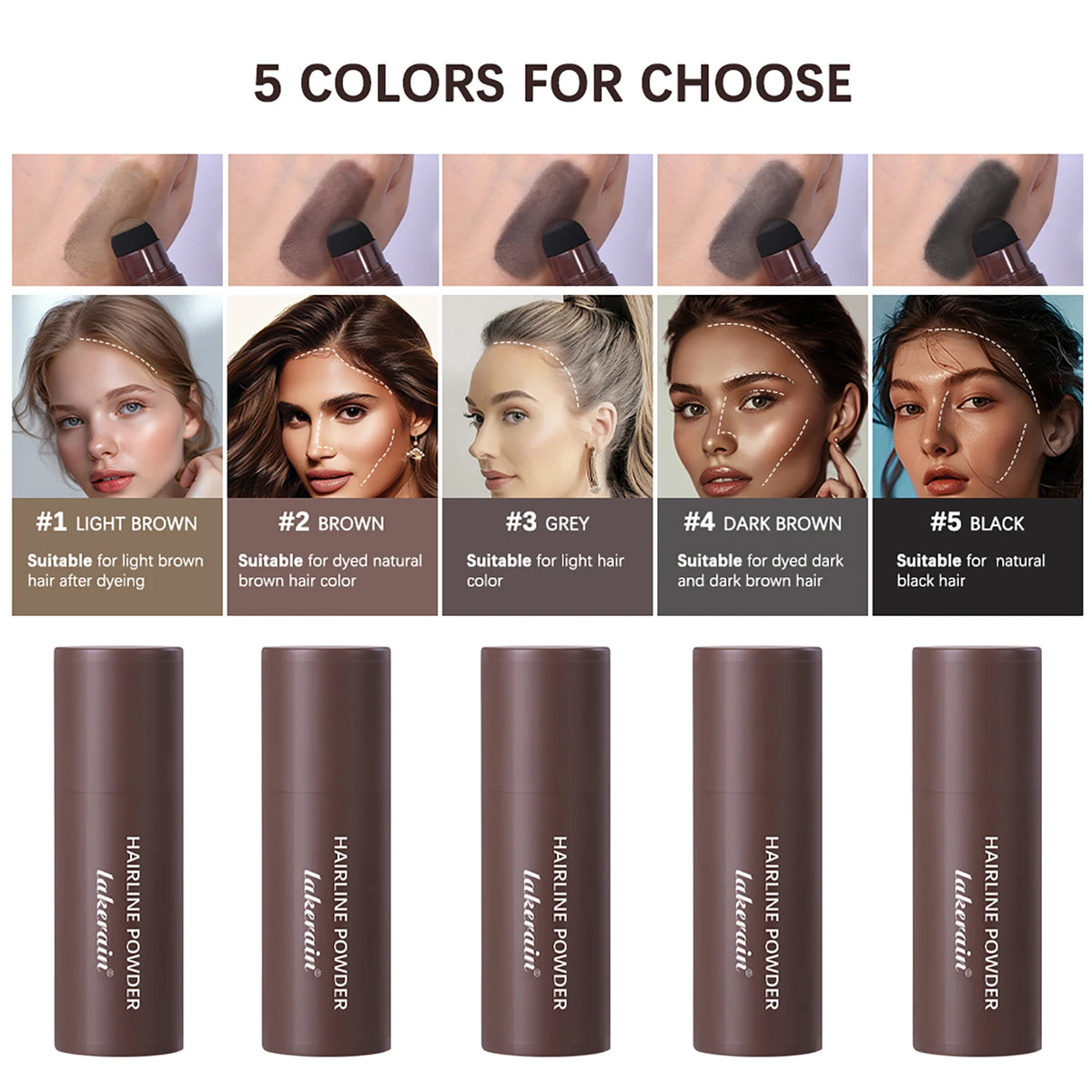 Instant Root Touch-Up & Hairline Powder Stick  5 Shades