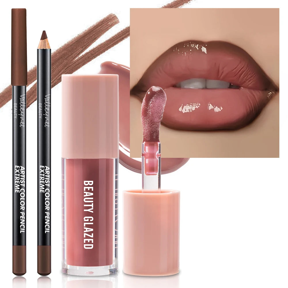 Velvet Lip Liner & Gloss Trio Set