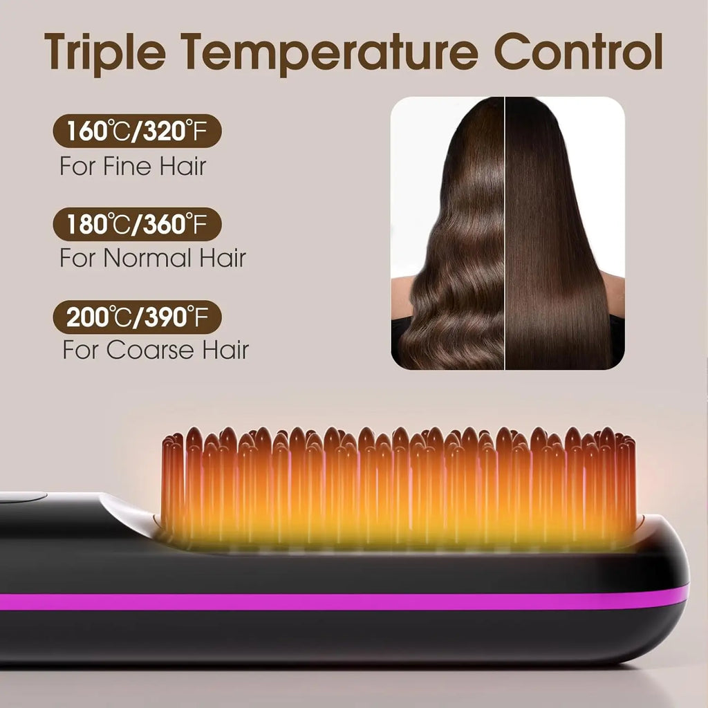 Cordless Heated Hair Straightening Brush