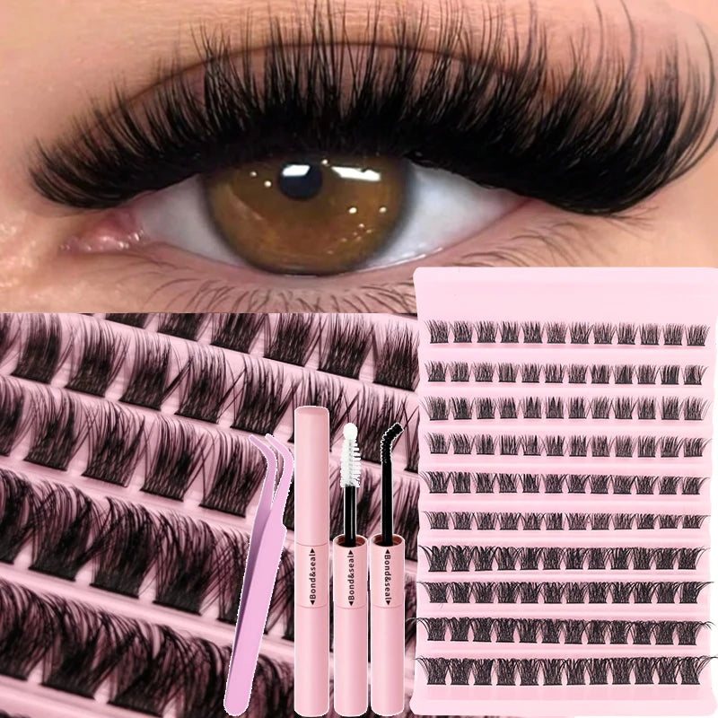 DIY Individual Cluster Lash Extension Kit – Wispy Mixed-Length Lashes