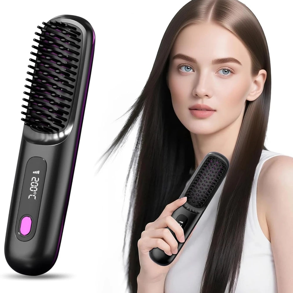 Cordless Heated Hair Straightening Brush