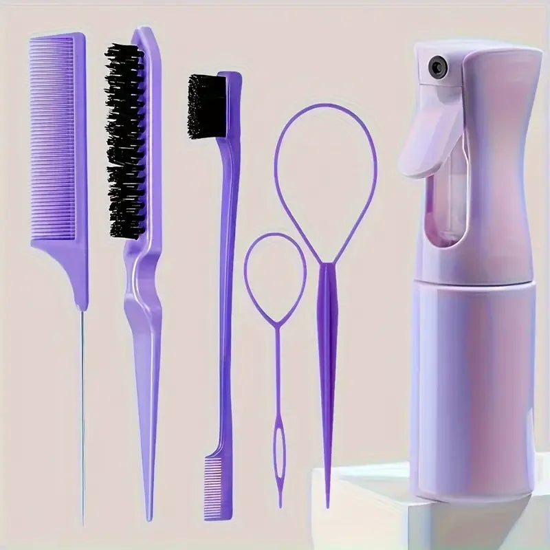 Complete 6-Piece Hair Styling, Braiding & Detangling Tool Set