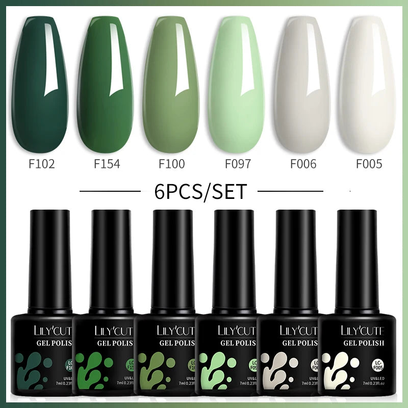 6-Piece Coffee Brown Gel Nail Polish Set UV/LED Soak-Off Nail Colors