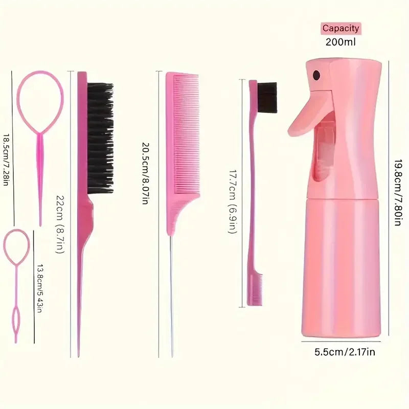 Complete 6-Piece Hair Styling, Braiding & Detangling Tool Set