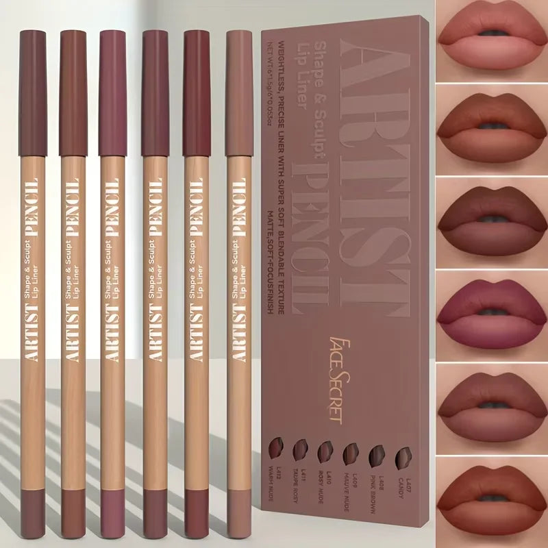 Velvet Matte Lip Liner 6-Piece Set
