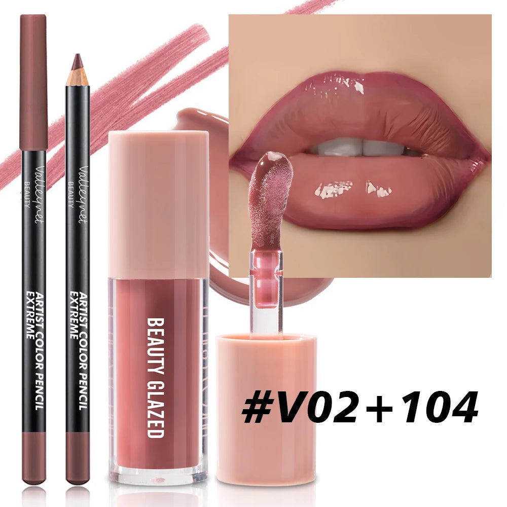 Velvet Lip Liner & Gloss Trio Set