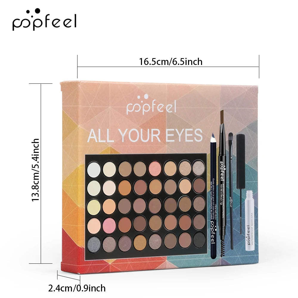 Complete Eye Makeup Set Eyeshadow, Mascara, Eyeliner & Brow Kit